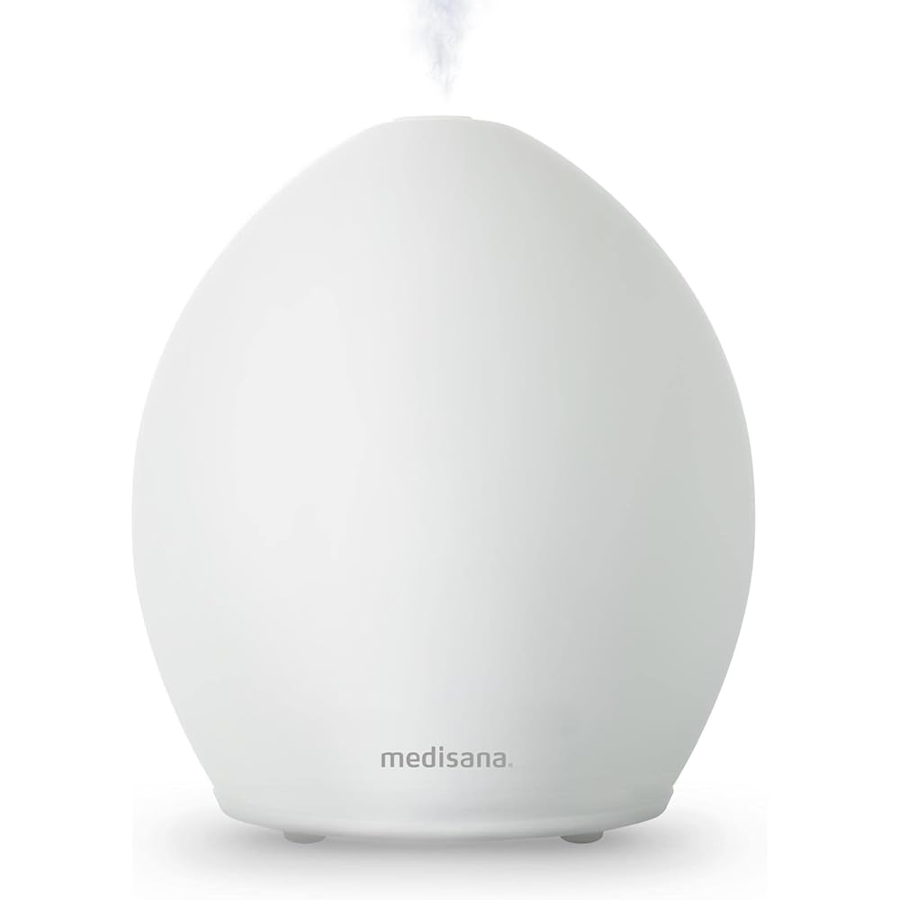 medisana | AD 635 | Diffuseur d'arôme | Verre givré | Désodorisant | Lampe à parfum avec timer | Parfum d'ambiance électrique | Huiles essentielles parfumées | Lumière bien-être 6 couleurs | 100 ml : Beauté et Parfum