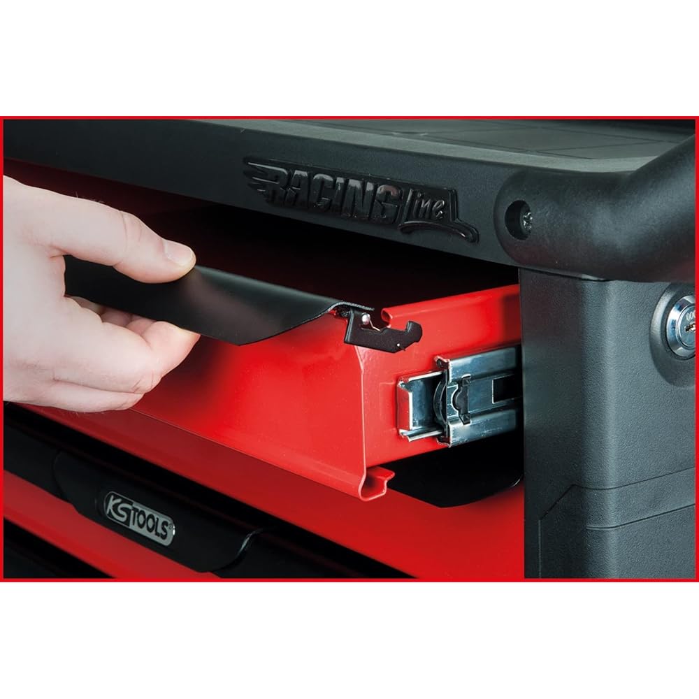 KS Tools Servante d'atelier noir/rouge, 7 tiroirs 826.0007 : Bricolage