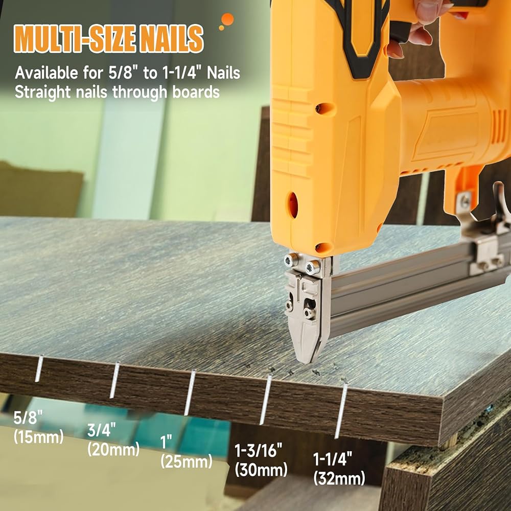 18GA Pistolet à clouer sans fil pour Dewalt 20 V batterie, agrafeuse électrique 2 en 1 avec 1000 clous et 500 agrafes pour menuiserie en bois : Bricolage
