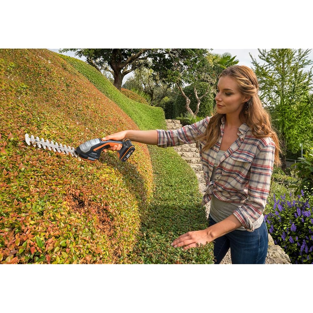 WORX 2 en 1 Set Cisaille à Gazon et Taille-buisson sans Fil WG801E.3,18V (20V Max) 2,0Ah PowerShare, 2 Lames, 1 Manche télescopique, Changement Rapide de Lame, 1 Batterie 2Ah : Jardin