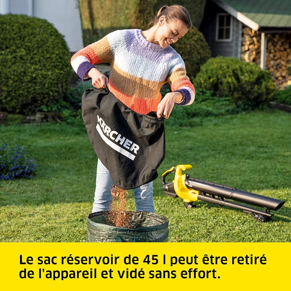 Kärcher 1.444-100.0 Souffleur aspirateur BLV 18-200 (sans Batterie Amovible) + Set Batterie Power 18V / 5 Ah et Chargeur Rapide : Jardin