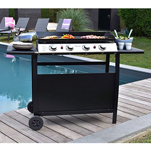 Happy Garden Plancha gaz Valencia 4 brûleurs sur chariot