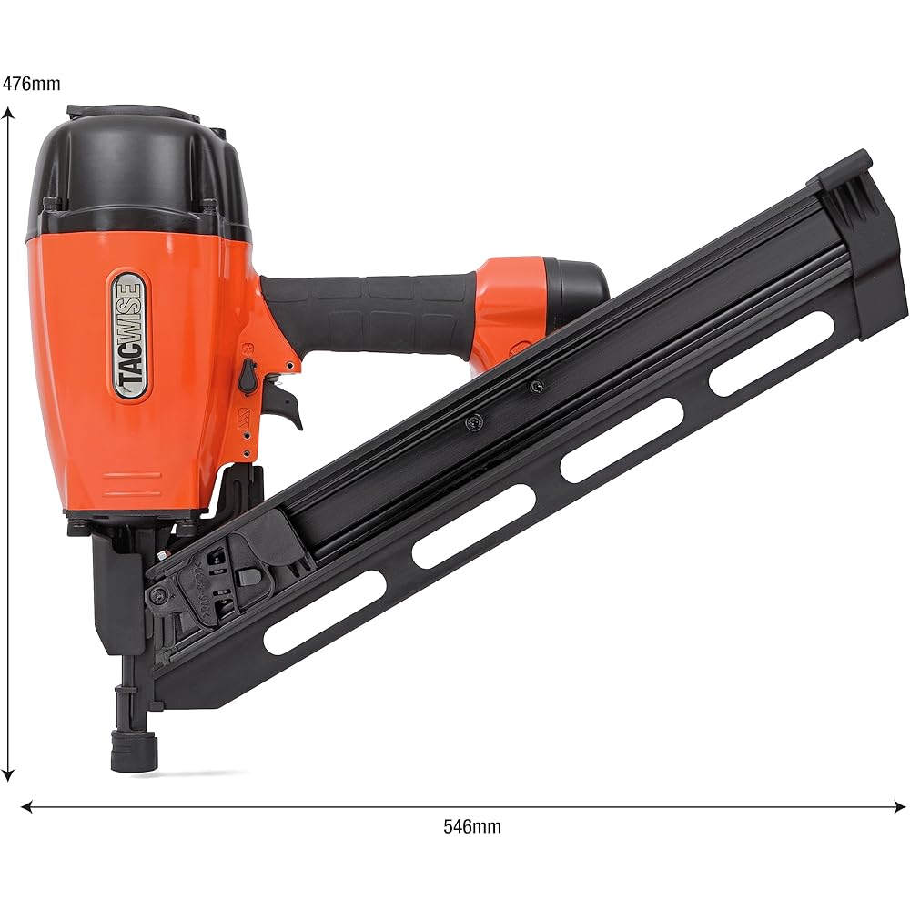 Tacwise KDH90V Cloueuse à Charpente Pneumatique pour Clous en Bande Inclinés, Utilise des Clous en Bande Reliés en Papier, 50-90 mm, angle de 34° : Bricolage