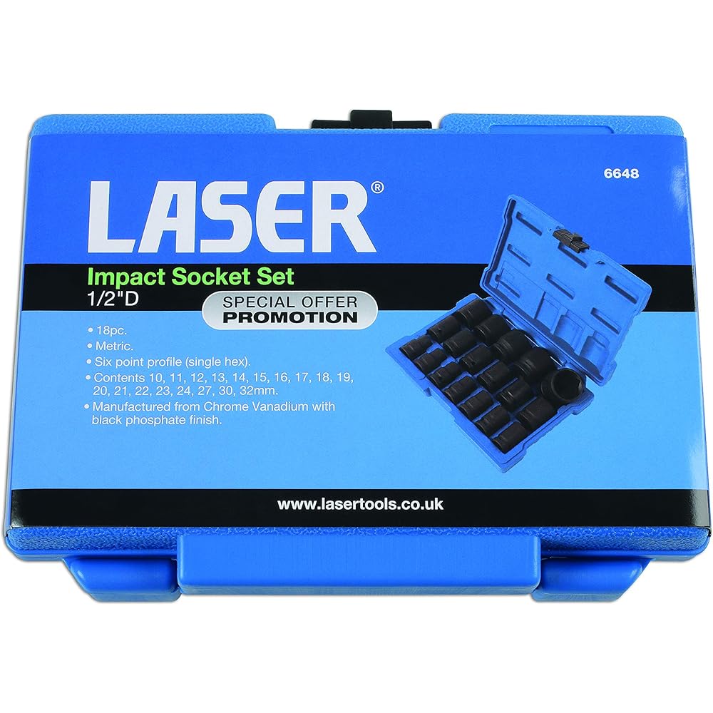 Boulonneuse à chocs 18V LXT 1050Nm 3/4" (2x5,0 Ah) en MAKPAC - MAKITA DTW1001RTJ & Laser 6648 Jeu de 18 Douilles à Choc Diamètre 1/2" 1,27 cm : Bricolage