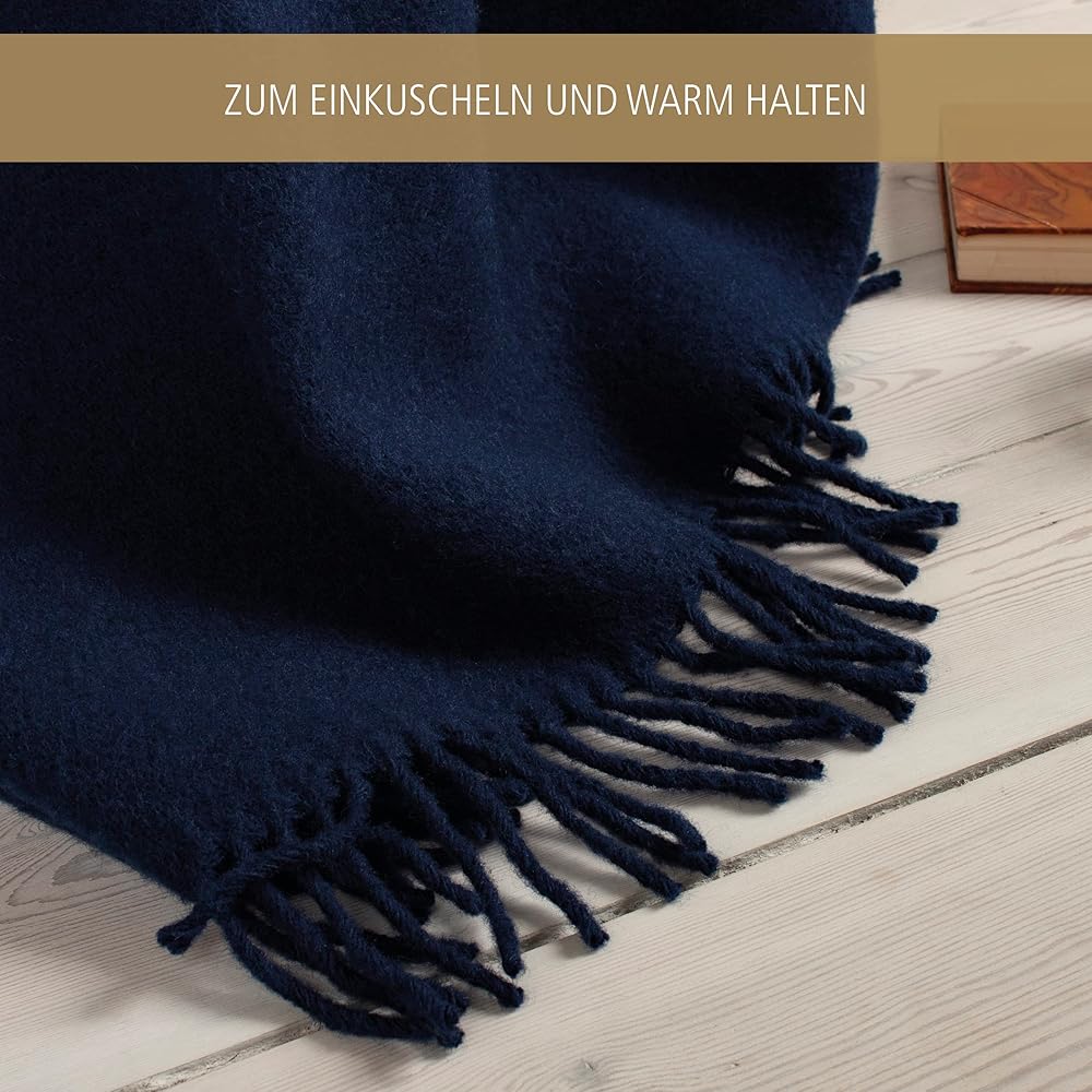 Arctic 59194028 Couverture en Laine 130 x 200 cm, Solid Bleu Royal : Cuisine et Maison