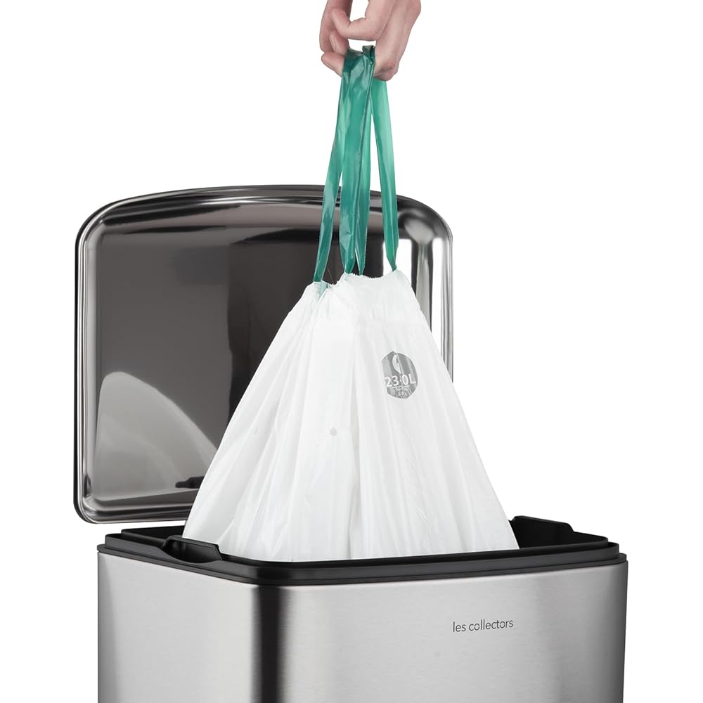 Les Collectors Poubelle de Cuisine à pédale Acier inoxydable n°712 Capacité 30 L, Compacte, Pratique, Seau intérieur amovible, Design, Résistante, Fermeture couvercle silencieuse : Cuisine et Maison