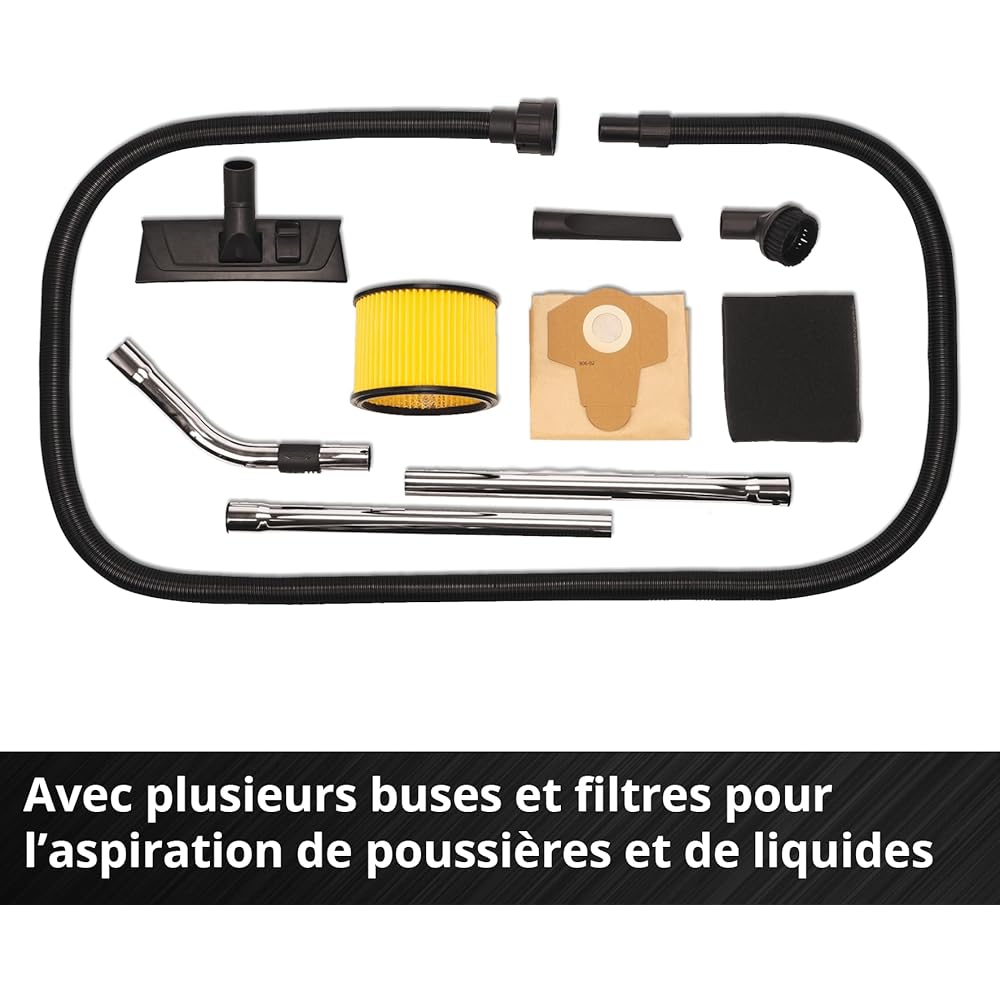 Einhell Aspirateur eaux et poussières sans fil TE-VC 36/25 Li S - Solo Power X-Change (36V, cuve inox 25L, 76 Db) Livré sans Batterie ni Chargeur : Cuisine et Maison