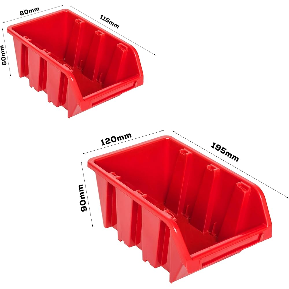 ITBNN600x4-U2020-MIX16 32 Étagère murale, 1152 x 780 mm, système de stockage avec supports à outils, boîtes empilables, de rangement, panneau mural extra solide, rayonnage extensible : Bricolage