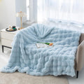 Ergocar Couverture, Plaid Fausse Fourrure de Lapin, Couverture de Décoration Intérieure, Chaude Plaid Double Face Doux pour Domicile, Les Voyages et Le Camping en Plein Air : Cuisine et Maison