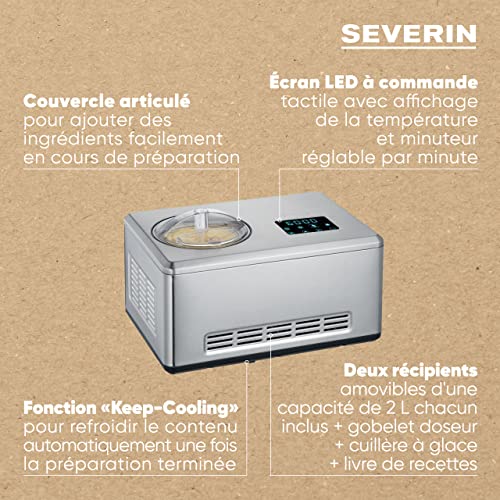 Severin EZ 7406 Sorbetière et yaourtière 2-en-1
