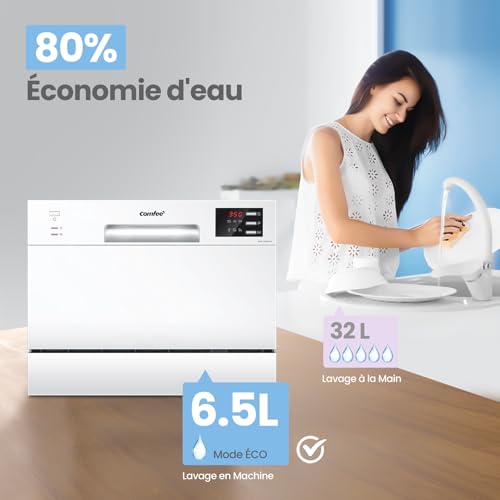 Comfee TD602E-W Lave-vaisselle compact pose libre