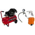 Einhell Compresseur à air portatif TC-AC 420/50/10 V (2200 W, 2850 rpm, 10 bar max, réservoir 50l, réducteur de pression, manomètre, valve de rétention, valve de sécurité) + Kit 3 accessoires : Bricolage