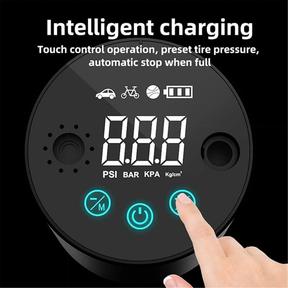 Boyuan Compresseur d'air Portable, gonfleur de Pneu sans Fil 150 PSI, Batterie Rechargeable 4000 mAh avec écran Tactile LCD, Pompe à vélo Portable, pour Voiture, Moto, Balle et Autres gonflables : Auto et Moto