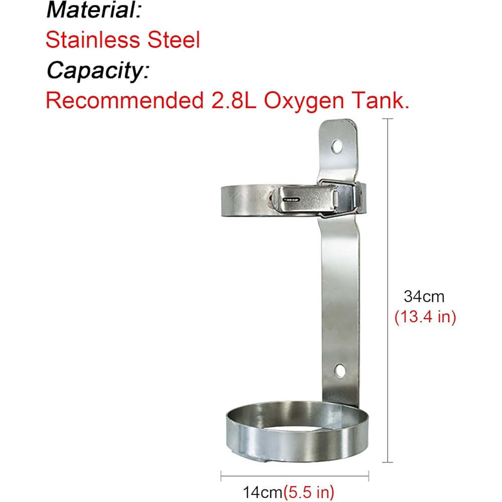 Support pour petit réservoir d'oxygène et chariot de transport - Compatible avec les bouteilles de 2 L, 2,8 L et 3,2 L - Support de rangement pour extincteur d'atelier/d'usine (diamètre 14 c : Commerce, Industrie et Science