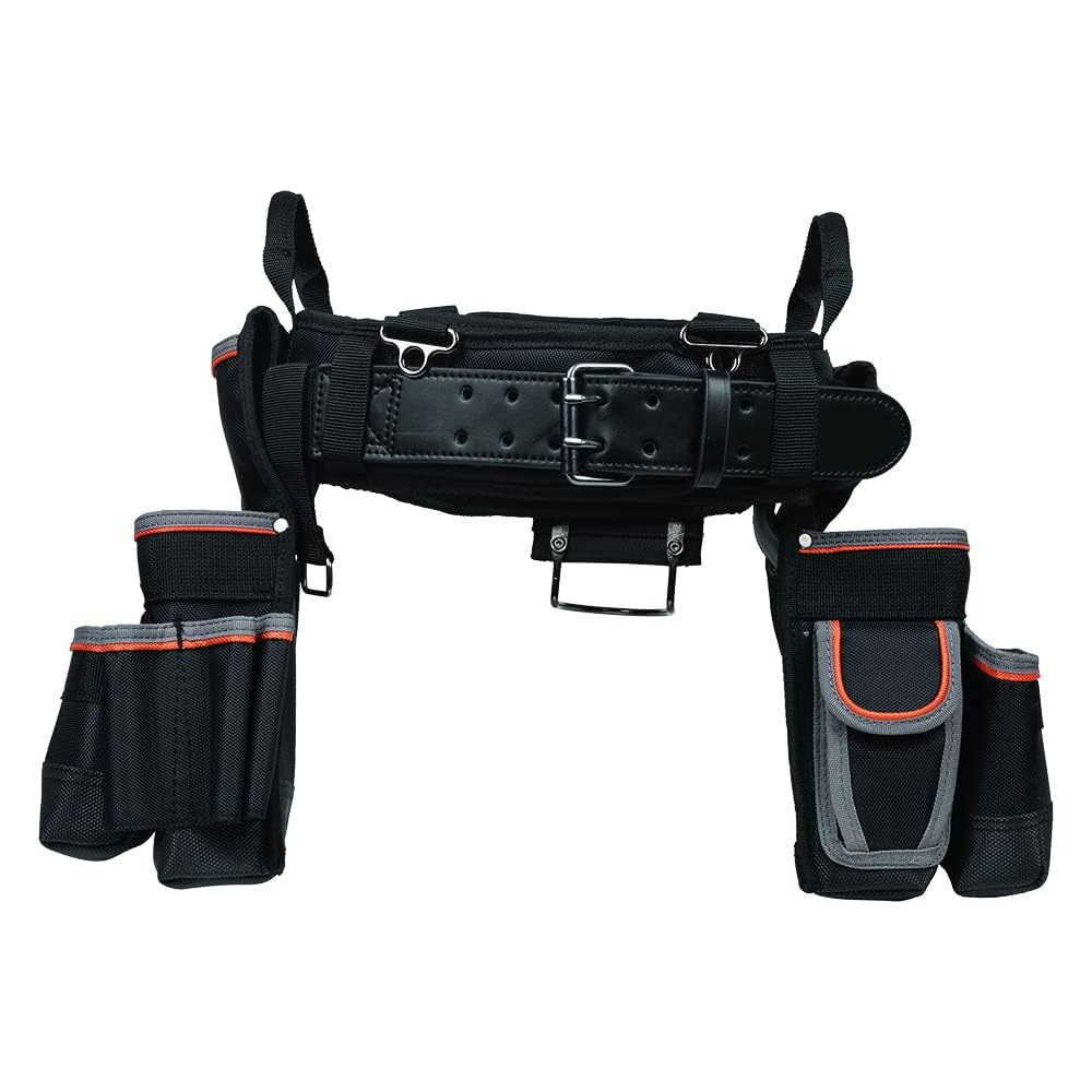 Klein Tools Tradesman Pro 55428 Ceinture à outils rembourrée et pochette à outils pour un confort et une durabilité longue durée Taille L : Bricolage