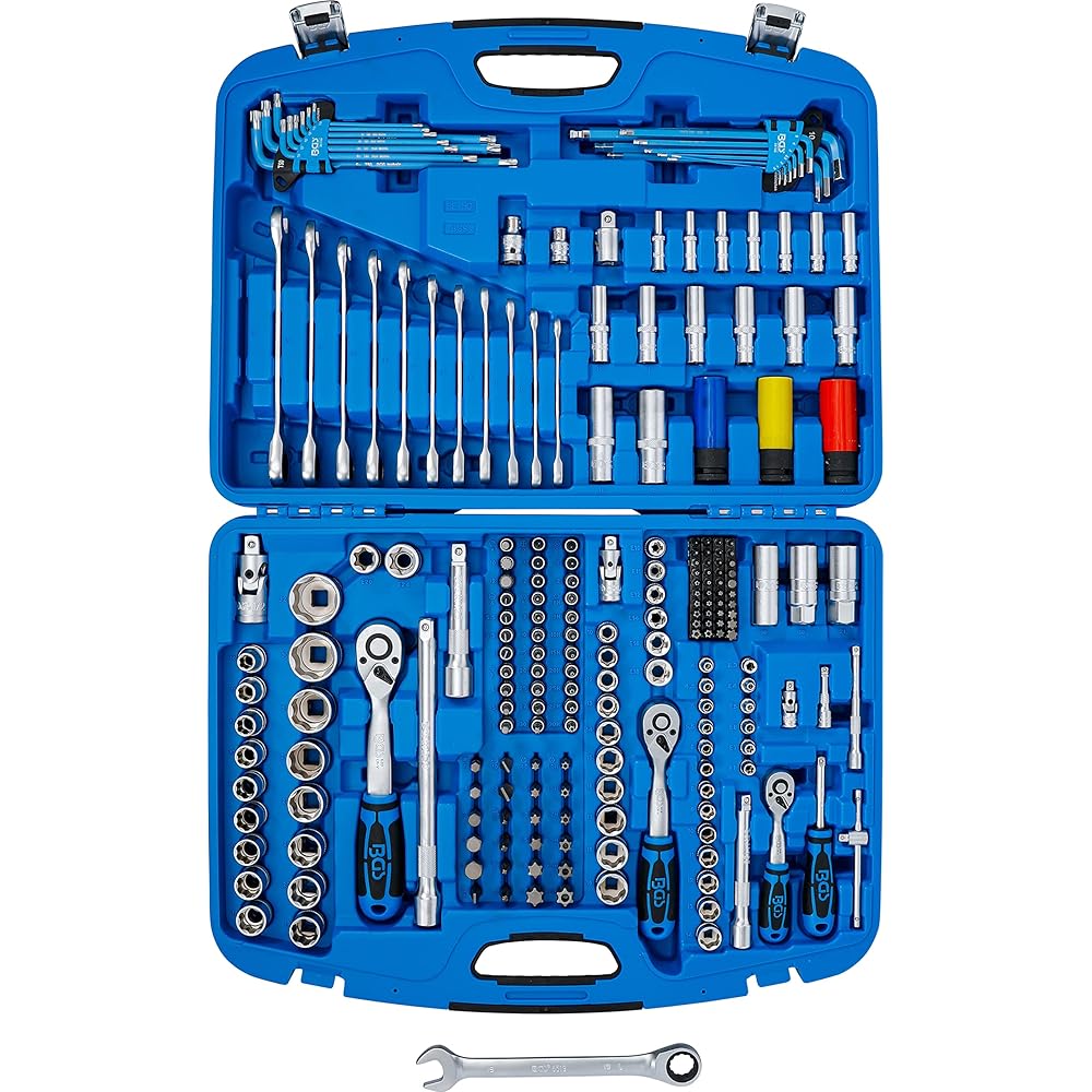 BGS 8820 | Coffret de Douilles à profil ondulé | 6,3 mm (1/4") / 10 mm (3/8") / 12,5 mm (1/2") | 218 pièces : Bricolage
