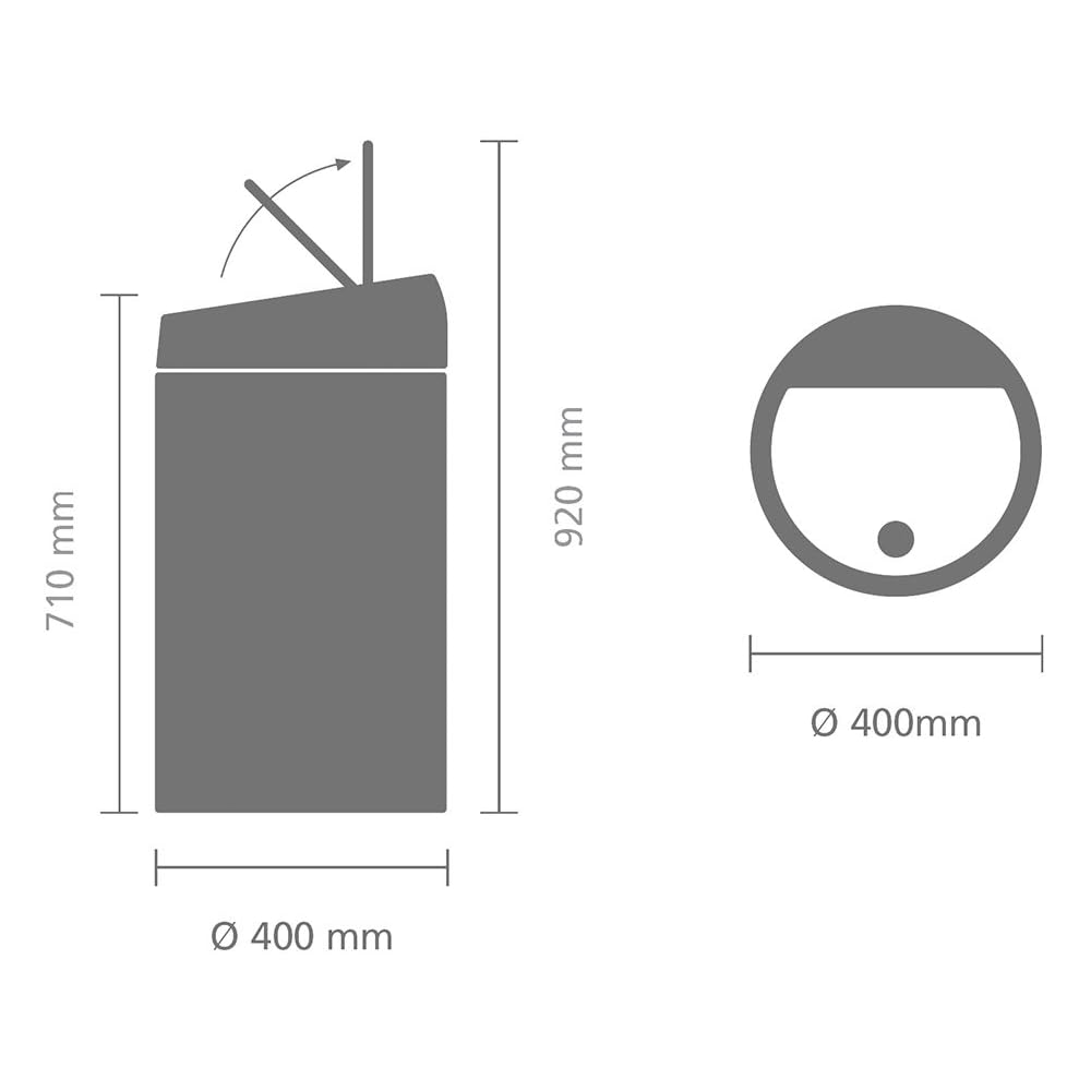 Brabantia Touch Bin Poubelle - Inox Acier Mat - 60L : Cuisine et Maison