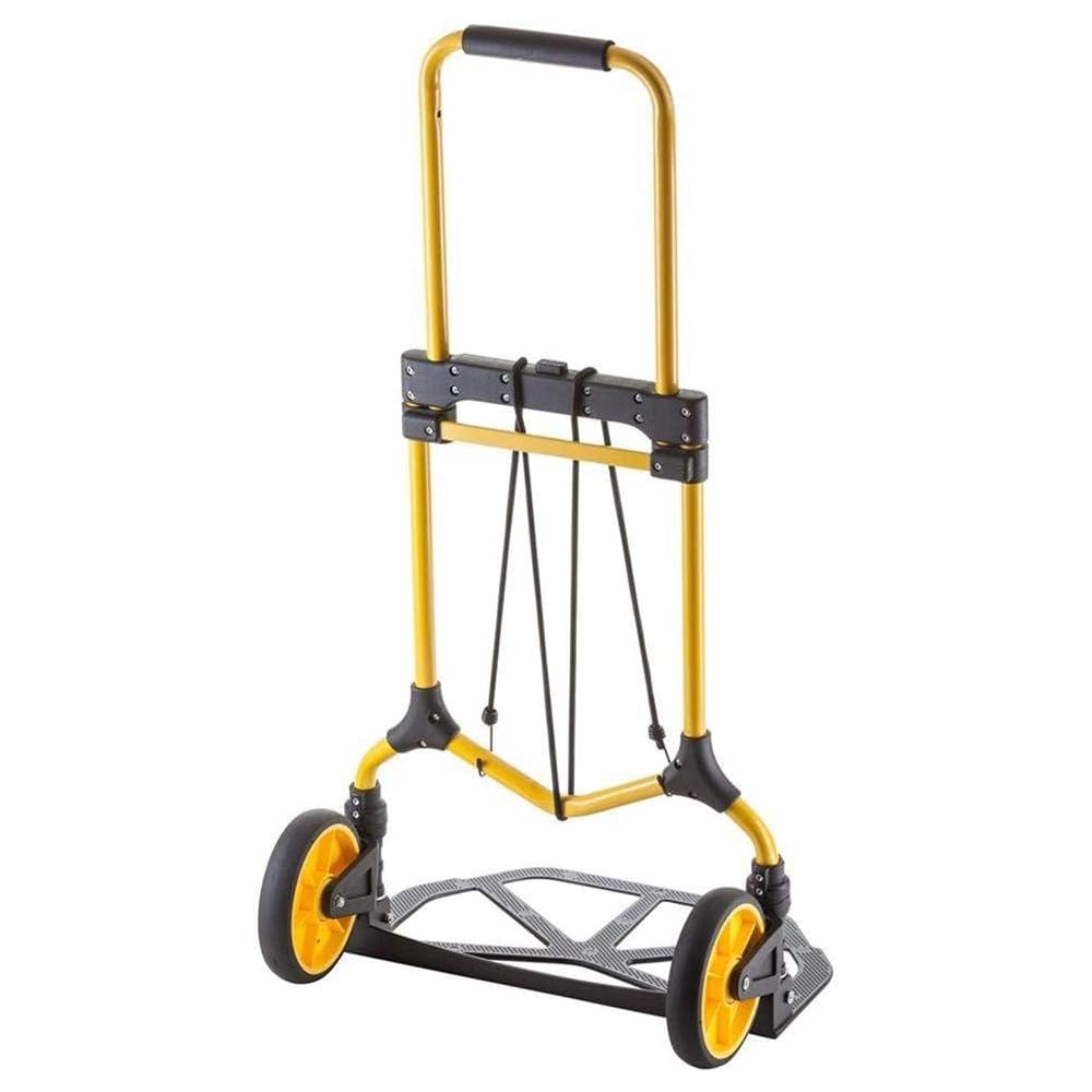 Chariot de manutention acier, pliable, base 49x28CM , capacité 90 kg. Dimensions ouvert : 50x45x98cm, plié : 49x6,5x73 cm. Roues 175x4,5 cm Caoutchouc. Poids 5,45 kg : Commerce, Industrie et Science