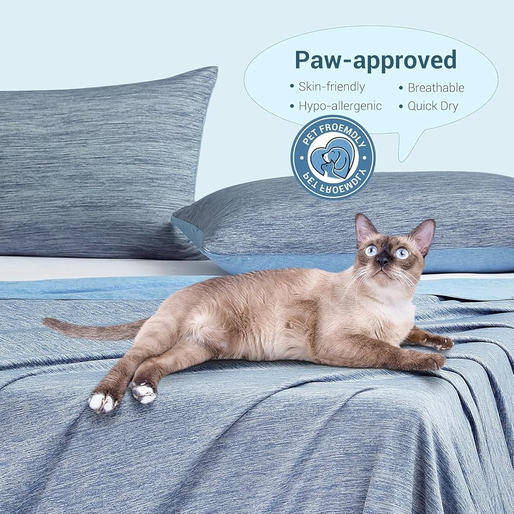 Elegear Couverture Rafraichissante d'été, Arc-Chill 3.0 Japonaise Fibre de Refroidissement Q-Max 0.5 Absorbant Chaleur Corporelle Couverture Ete Légère Plaid Coton pour Canapé Lit, Bleu, 220x240cm : Cuisine et Maison