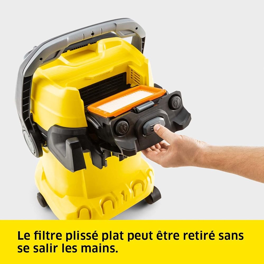Kärcher Aspirateur Eau et Poussières WD 5 P V-25/5/22, avec Prise de Courant, Filtre Plissé Plat, Fonction de Nettoyage du Filtre, Cassette Filtrante, 1100 W, Cuve : 25 l, Tube d'Aspiration : 2,2 m : Cuisine et Maison
