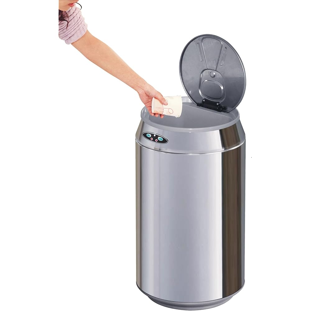 Poubelle de cuisine automatique 30L CAN en acier INOX forme canette avec seau : Cuisine et Maison