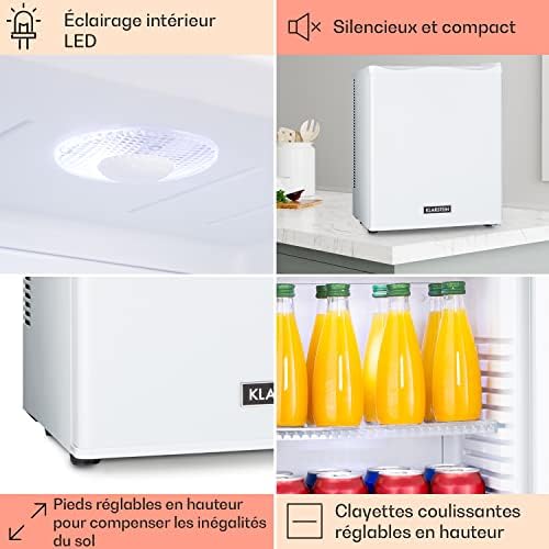 Klarstein Mini frigo de chambre 30L silencieux, réglable 5-15°C
