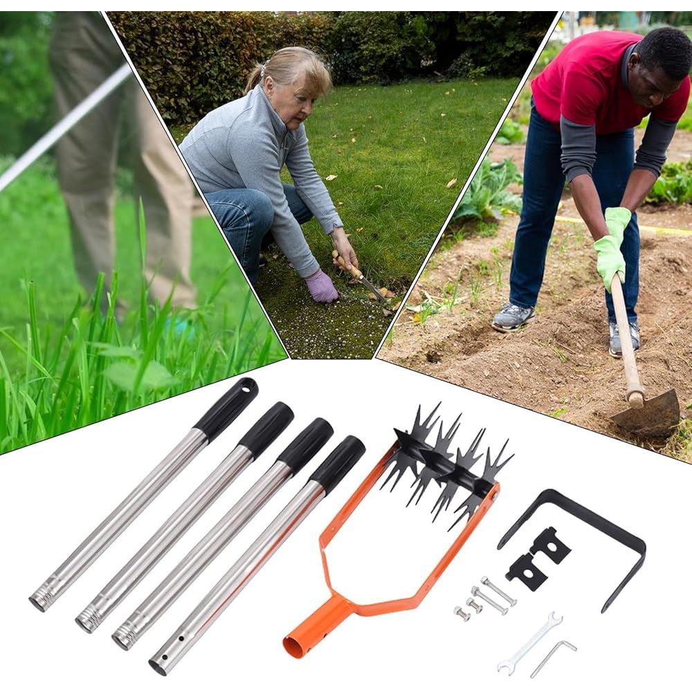 Outil de Jardinage à Main, motoculteur Rotatif de Jardin | Cultivateur Rotatif à Main pour Jardin,Outil de mélange de Sol à poignée antidérapante pour sols durs et Mous pour Les Amateurs de Jardinage : Jardin