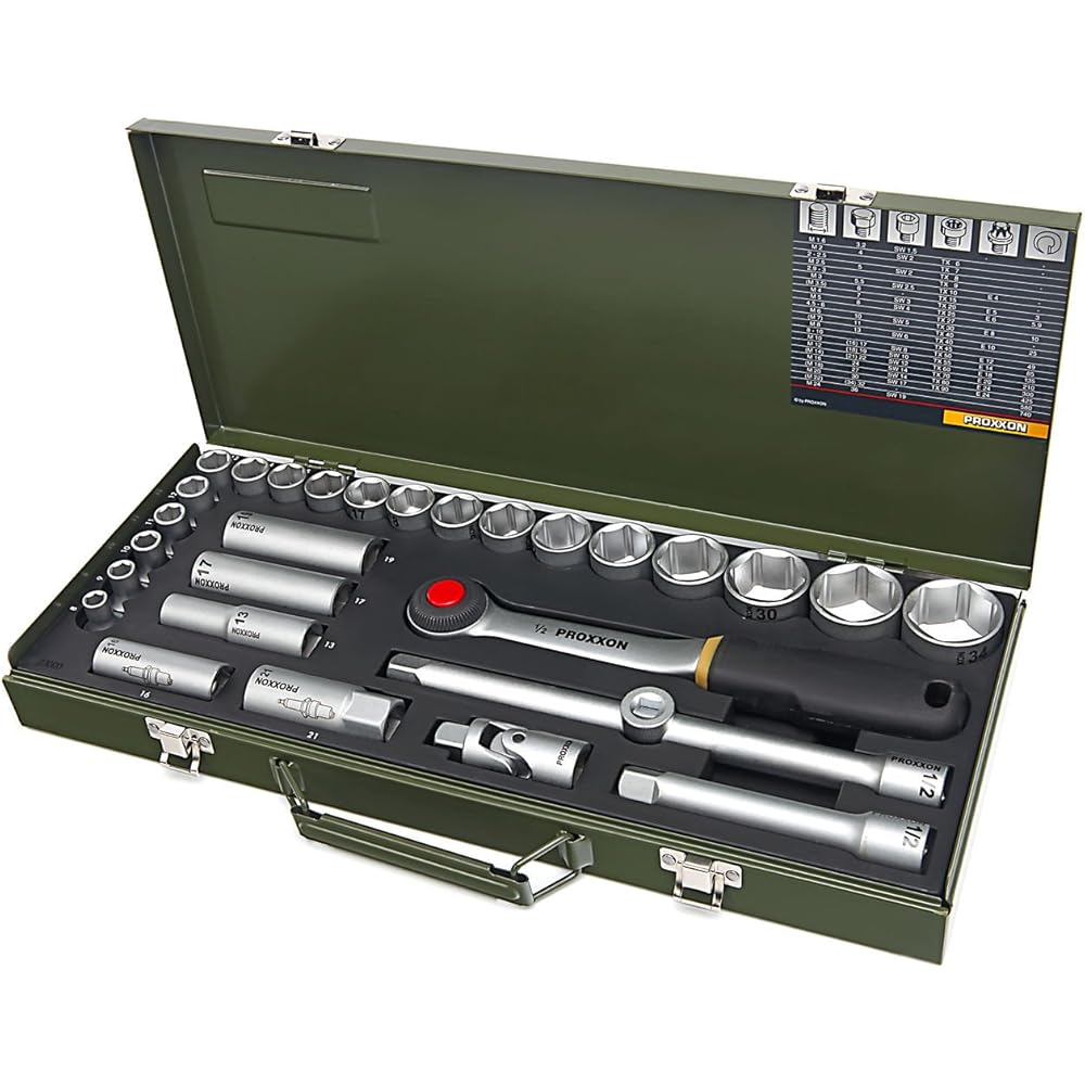 Proxxon 23000 - Ensemble de douilles de 1/2 po, 29 pièces : Bricolage