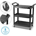 STAHLWERK Chariot à outils TC-92 ST avec capacité de charge de 100 kg - Chariot d'atelier - Chariot de transport - Chariot de montage - Chariot à plateforme - Chariot à étages avec 3 surfaces de : Commerce, Industrie et Science