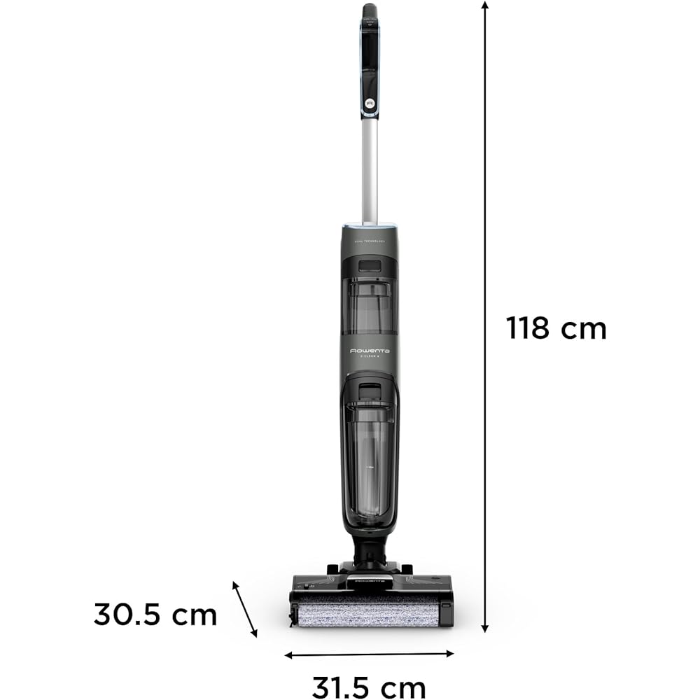 Rowenta X-Clean 4 Aspirateur Balai Laveur sans Fil,  Aspiration et Lavage Puissant,  Intelligent