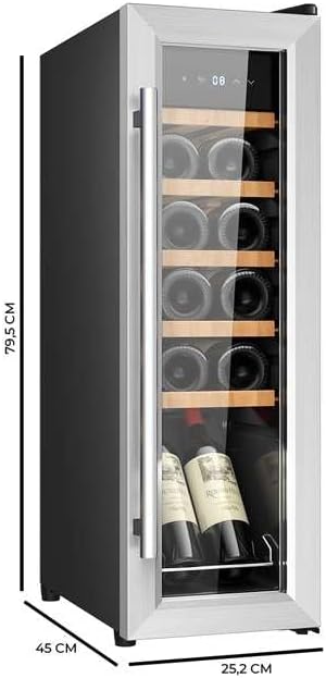 Cecotec Cave à vin Bolero GrandSommelier 2050 Inox 20 bouteilles