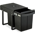 Relaxdays Poubelle encastrable pour la Cuisine, 2 bacs de 20 litres chacun, HLP : 41,3 x 34 x 51,8 cm, Noire : Cuisine et Maison
