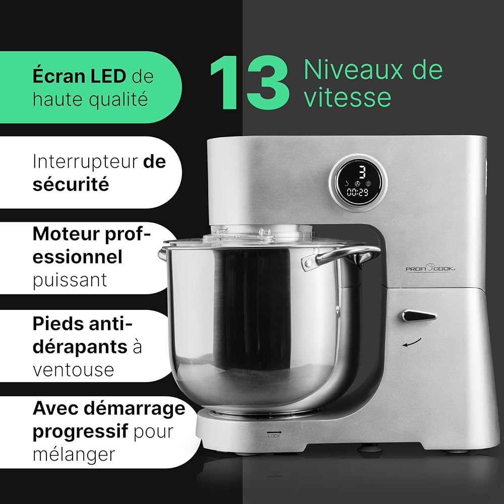 Profi Cook PC-KM 1254 Robot pâtissier bol XXL 12L 2500W
