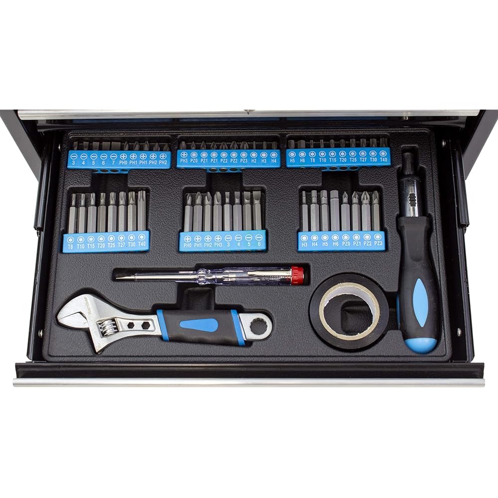 Karcher Mallette à outils 117 pièces - Ensemble d'outils avec marteau, tournevis, jeu de douilles et beaucoup plus : Bricolage