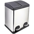 FACILITYS - Poubelle Double Compartiments, 2 x 20 L - Poubelle Cuisine, à Pédale 41 x 35,5 x 59,5 cm - Poubelle Tri Selectif, 2 Bacs - Poubelle Salle de Bain - Compacte et Design : Cuisine et Maison
