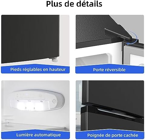 CHiQ Réfrigérateur congélateur combiné 356L, inox