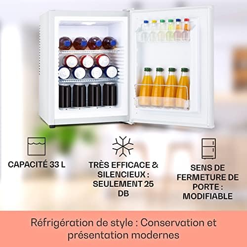 Klarstein Mini frigo de chambre 30L silencieux, réglable 5-15°C