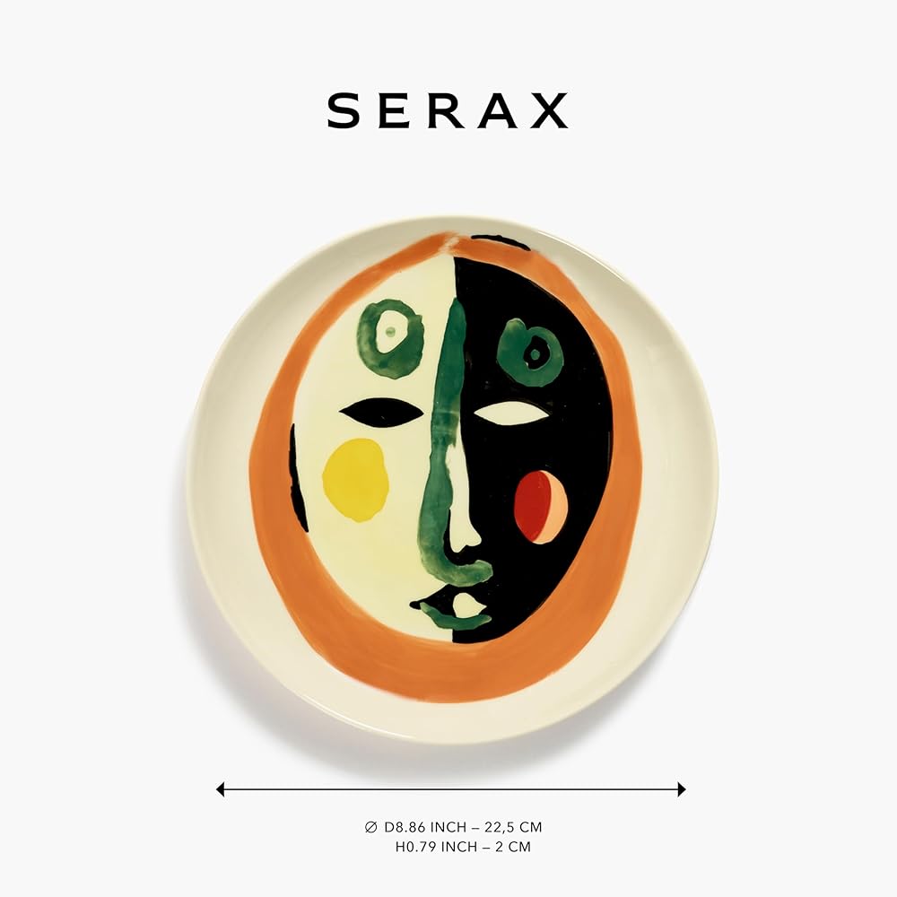 Assiette Apéritif Serax | Collection Feast par Ottolenghi | 2 Assiettes d’Entrée | Service de Table en Grès aux Couleurs Mélangées | Ensemble de Vaisselle de Luxe pour Dîner à la Maison ou en Fête : Cuisine et Maison