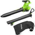 Greenworks Aspirateur sans Fil GD40BVII avec Moteur sans balais, 370 km/h, 14,17 m³/Min, Sac de paillage de 45 L sans Batterie 40 V et Chargeur, Garantie 3 Ans : Jardin