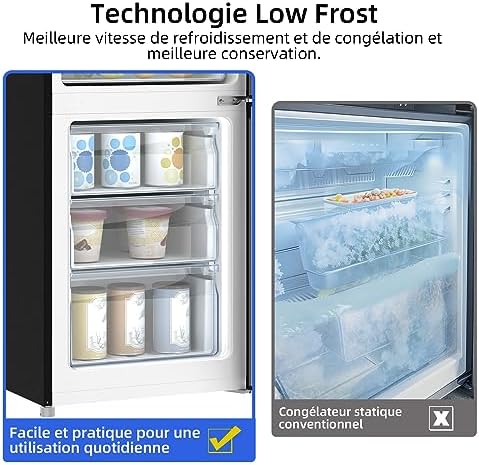 CHiQ Réfrigérateur congélateur combiné 356L, inox