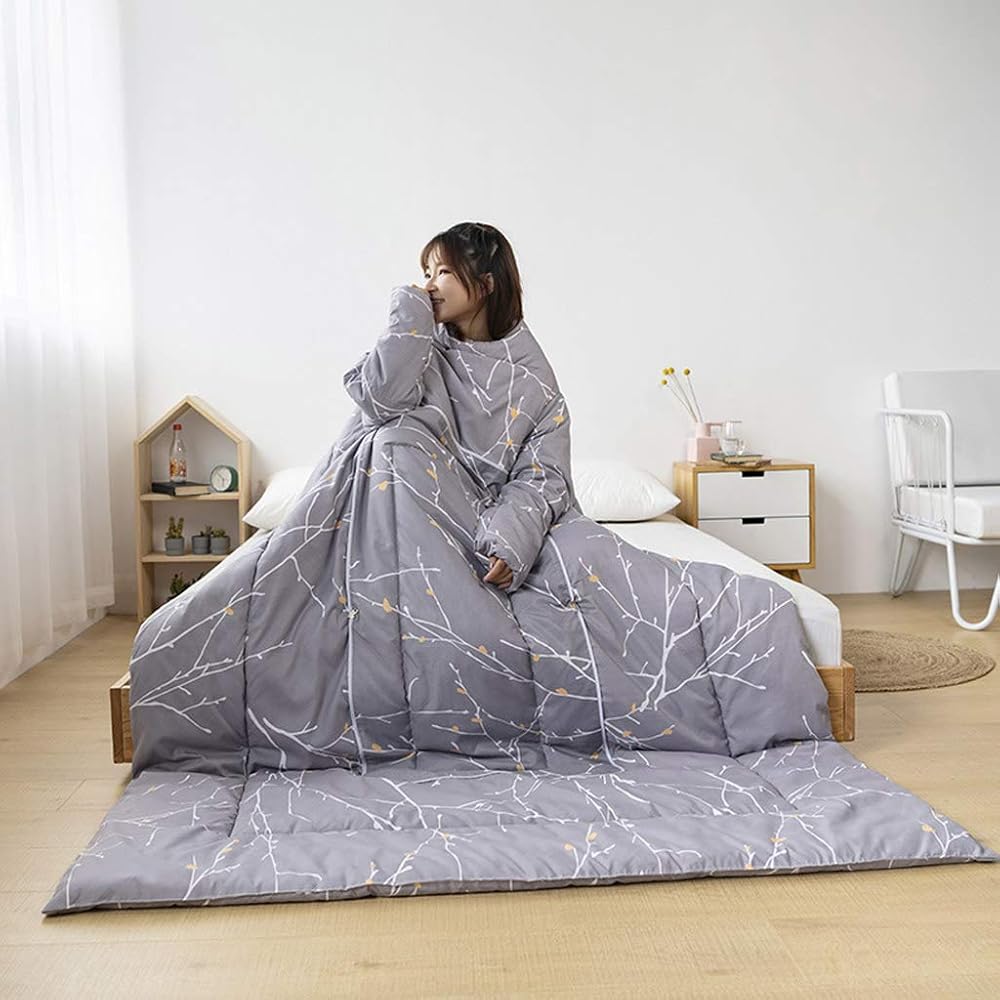 VOCD Couverture avec Manches, Couette Chaude Et Polyvalente avec Oreiller Paresseux, Couverture De Couette Épaisse Lavée d'hiver, Super Doux, Jeté Portable en Peluche pour Canapé, Sieste : Cuisine et Maison