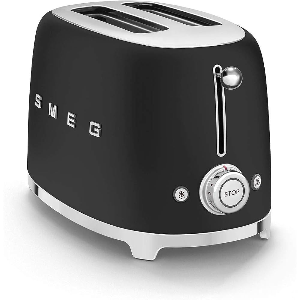 Smeg Grille-pain 2 Tranches TSF01BLMEU Noir Mat