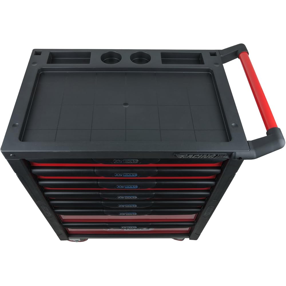 KS Tools Servante d'atelier noir/rouge, 7 tiroirs 826.0007 : Bricolage