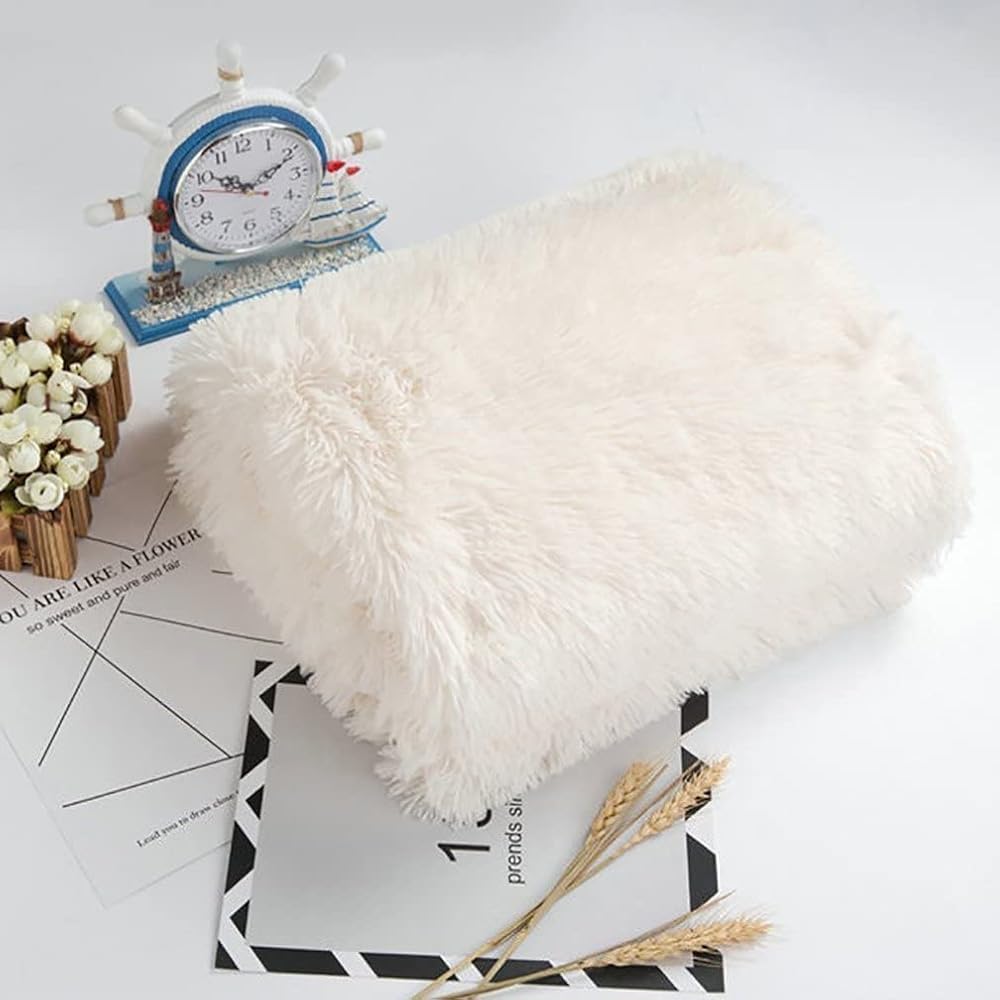 TIDWIACE Plaid douillet blanc crème - 200 x 220 cm - Super chaude - Qualité supérieure - Doux et confortable - Couverture de canapé - Couverture polaire - Couvre-lit pour lit, canapé, chambre à : Cuisine et Maison