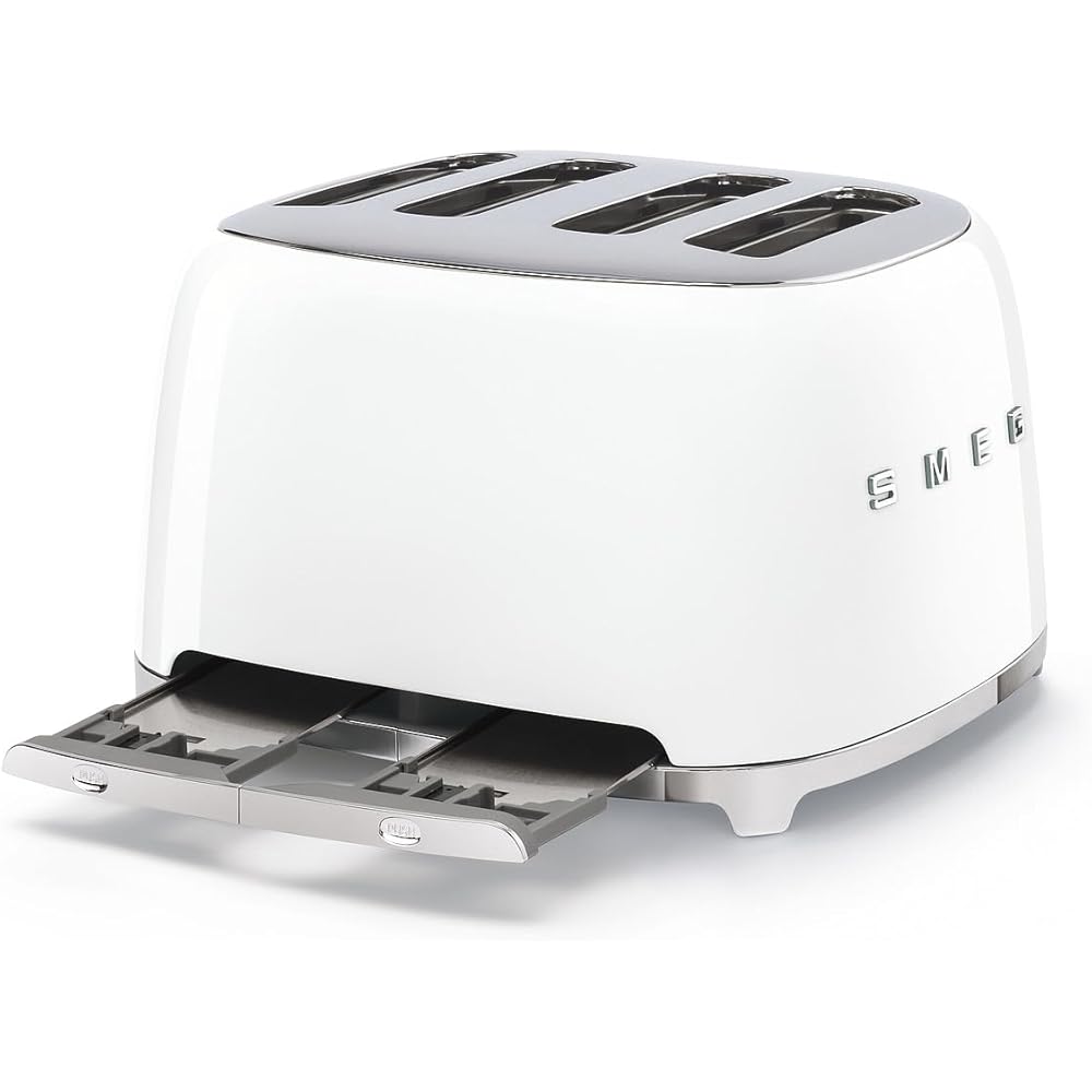 Smeg Grille-pain 4 Tranches TSF03WHEU Blanc