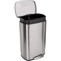 Amazon Basics Poubelle rectangulaire à fermeture douce, 50 l (13.2 Gallons), nickel satiné : Cuisine et Maison