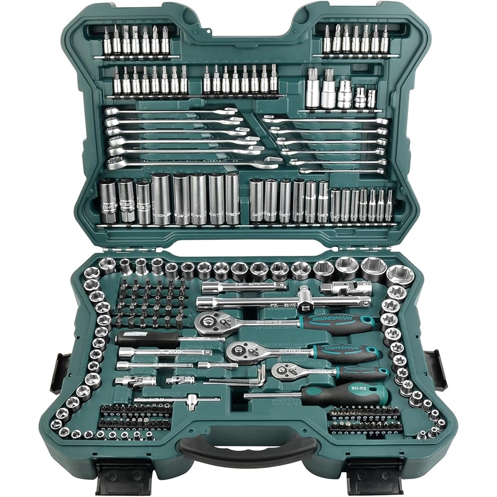 Brüder Mannesmann Set de clés à douille 0,6 / 0,95 / 1,27 cm 215 pièces : Bricolage