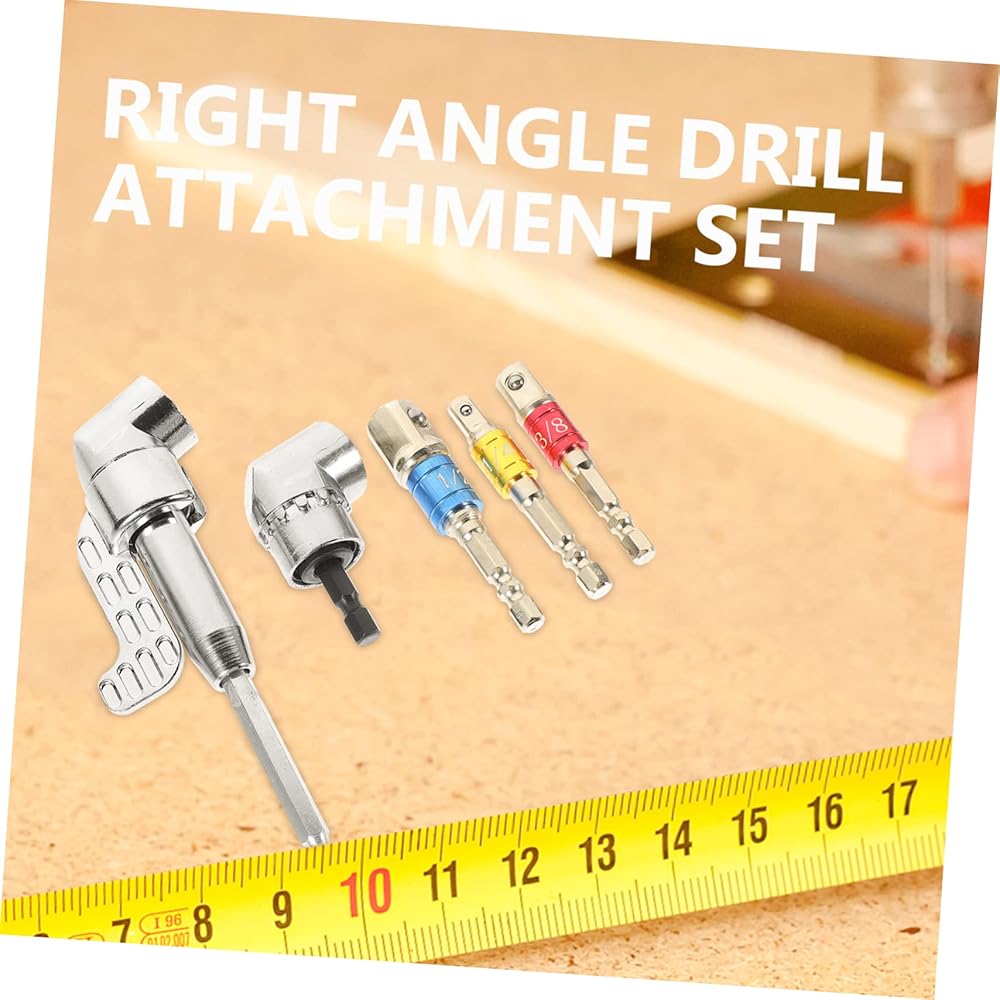 Angoily 4 Ensembles tournevis d'angle anti rouille Adaptateur de douille d'angle Embout de perceuse à angle droit adaptateur pour clé à chocs assortiment de forets acier : Bricolage