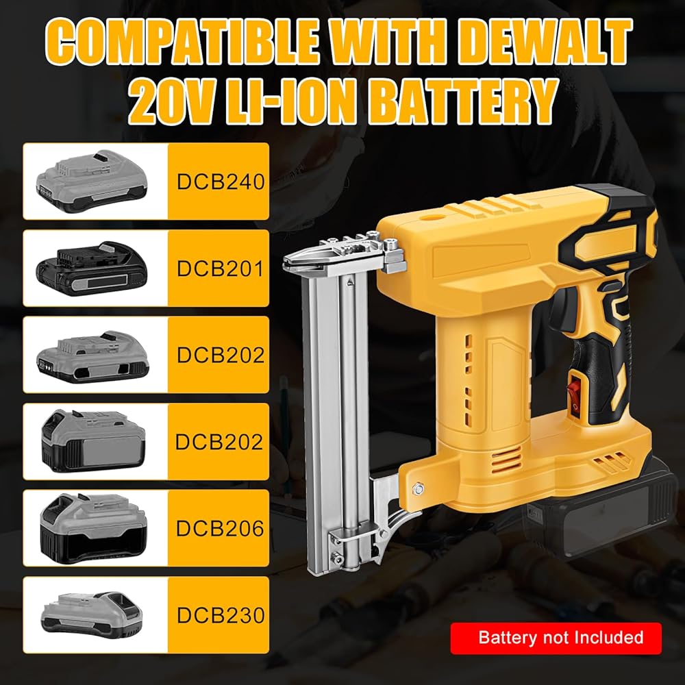 Agrafeuse électrique sans fil compatible avec batterie Dewalt 20 V, 100 W, agrafeuse électrique pour bois, avec 500 clous et 500 agrafes – Sans batterie ni chargeur : Bricolage