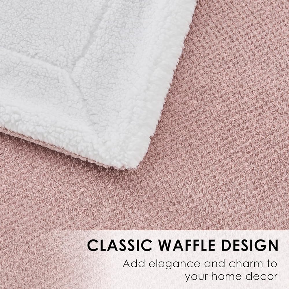 SOCHOW Plaid Canape Couverture Polaire, Couverture Duveteuse Super Douce Chaude, Légère, Couverture en Peluche Souple Réversible pour Lit Sofa Canapé-lit Gris Rose 220 x 240 cm : Cuisine et Maison